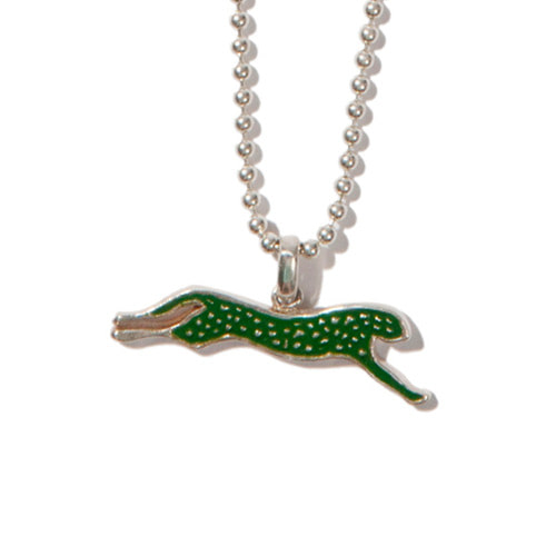 [크루치] Cheetah necklace (silver,green)