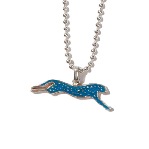 [크루치] Cheetah necklace (silver,blue)