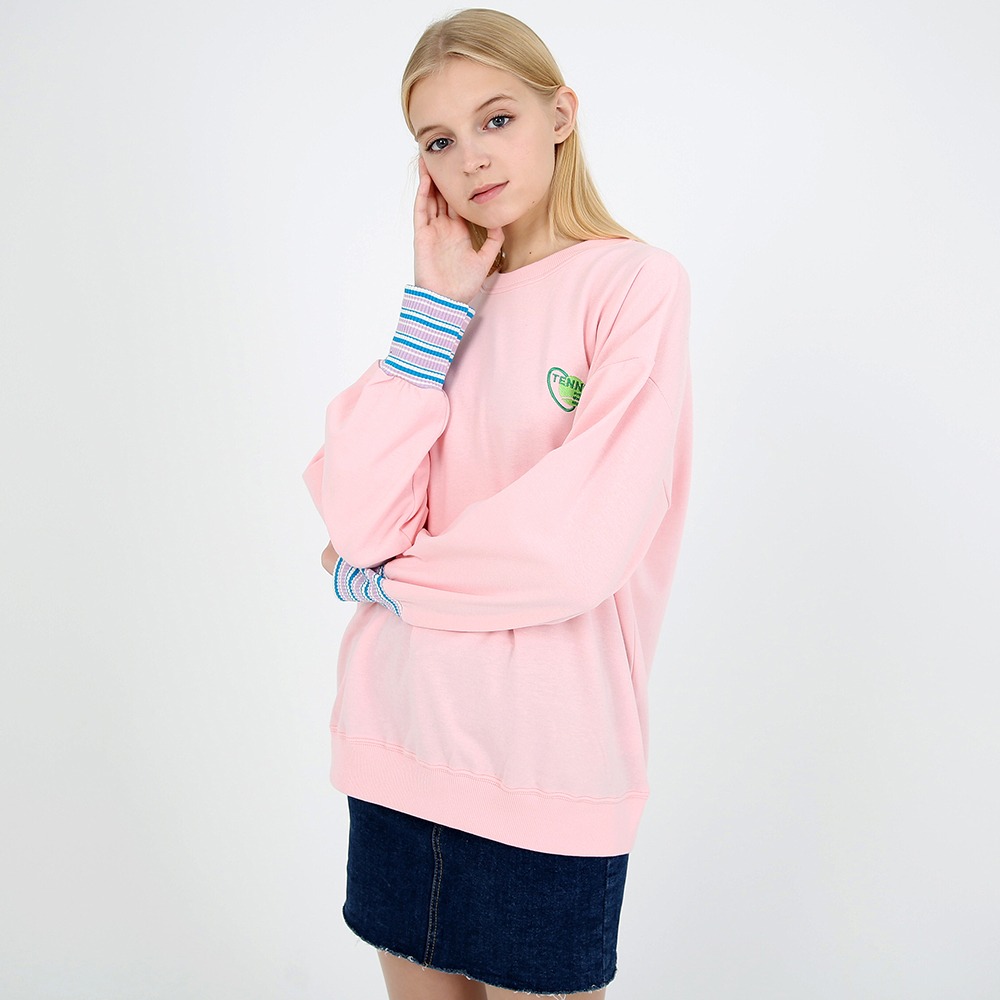[토이에스트] Small logo sweat shirt pink
