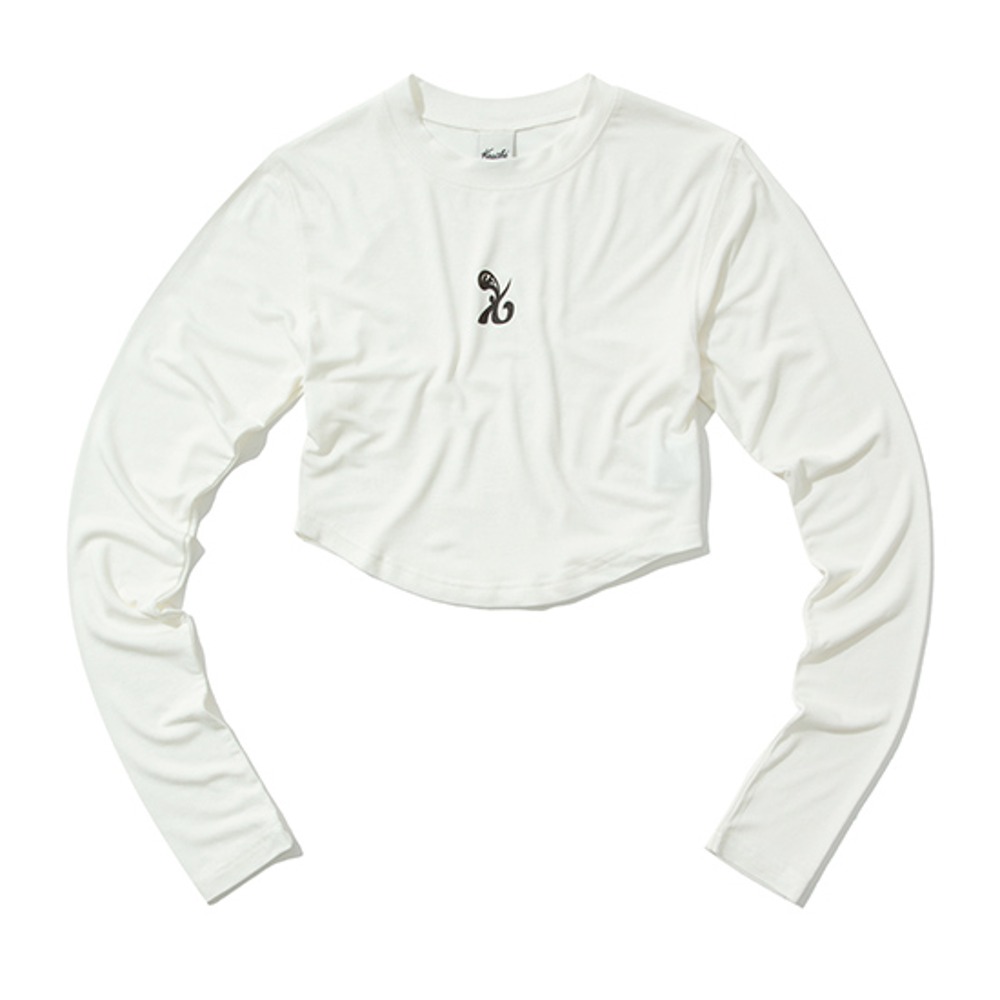 [크루치] SYMBOL Crop long-sleeved T-Shirt (WHITE) WOMENS