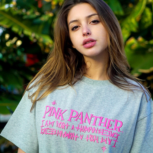[아임낫어휴먼비잉] [PPXHB] Pink Panther Mixed Basic Logo2 T-Shirt - Gray